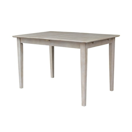 Solid Wood Dining Table With 12 Erfly Extension Washed Gray Taupe