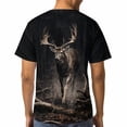 thumbnail image 5 of LAOLIUSN Men's Deer Graphic T Shirt Buck Wildlife Hunting Tee Forest Antler All Over Print Crew Neck Short Sleeve Shirt S-4XL, 5 of 7