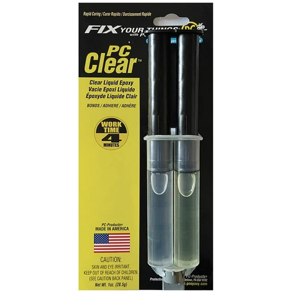 PC Products 70147-3 PC-Clear Epoxy Adhesive Liquid, 1oz Double Syringe, 3-Pack, Clear 70147