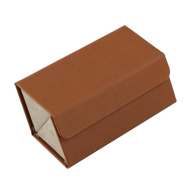 Organizador de anteojos de cuero plegable 2/3/4/5/6 caja de almacenamiento de gafas de sol de múltiples ranuras portátil de viaje para gafas Almacenamiento y organización del hogar L6403 marrón Bewildely HA003745-08B