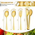 thumbnail image 4 of Juego de cubiertos de acero inoxidable para servir y cucharas grandes para cocina (dorado, 16 piezas), 4 of 7