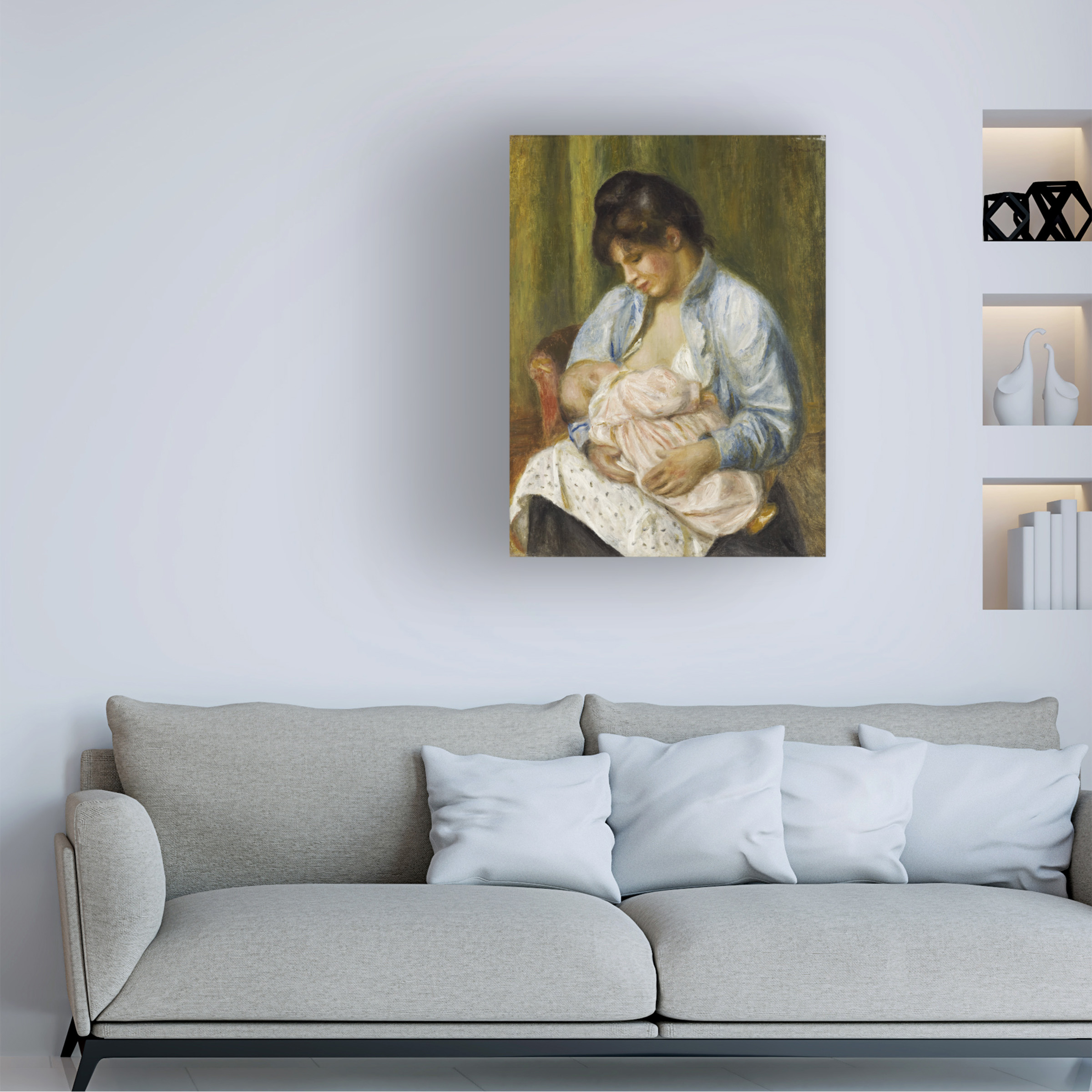 Renoir 'A Woman Nursing A Child' Canvas Art