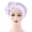 White, variant on UDIYO Solid Color Pre-Tied Cross Wrap Turban Beanie Flower Decor Rhinestone Headscarf Cap Hair Accessories
