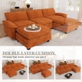 thumbnail image 4 of Muumblus Modular Sectional Cloud Couch with Ottoman, Oversized L-Shaped Corduroy Sofa for Living Room, Orange, 4 of 10