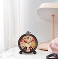 thumbnail image 6 of SONGAUN Classic Retro Clock, Metal European Style Vintage Silent Table Desk Alarm Clock Non Ticking Quartz Movement Battery Operated, HD Glass Lens for Bedroom Living Room Indoor Decoration Kids, 6 of 8