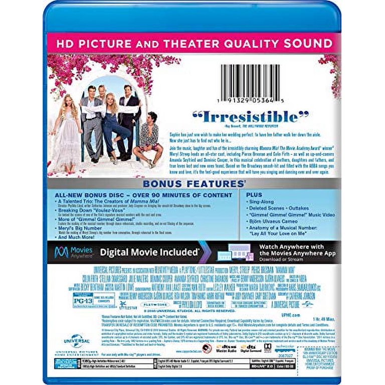 Mamma Mia! (10th Anniversary Edition) [Blu-ray] - Walmart.com