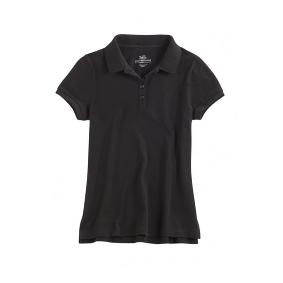 Camisa polo de uniforme escolar de Justice Girls, negro, 8 1/2 Plus