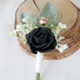 thumbnail image 1 of Ramillete para muñeca Yotijar conjunto de boutonniere rosa negro, 1 of 7
