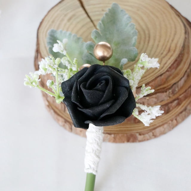 Ramillete para muñeca Yotijar conjunto de boutonniere rosa negro
