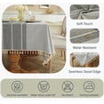 thumbnail image 4 of Mantel Alsoo de lino de algodón impermeable, 140 x 140 cm, color gris, 4 of 6