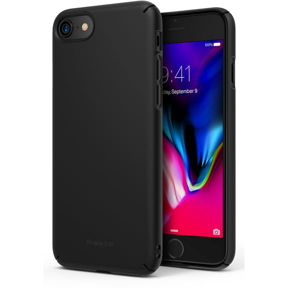 Ringke Slim Case Compatible with iPhone 7, Lightweight Thin Soft Premium Coating Hard PC Cover - SF Black