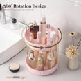 thumbnail image 2 of Organizador de maquillaje Aveniee 360, giratorio, 2 niveles, para Vanity Pink, 2 of 5