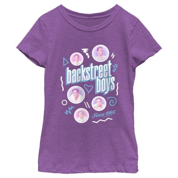 Girl's Backstreet Boys Bubble Icons Doodle  Graphic T-Shirt