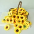 thumbnail image 2 of Yuarrent 100 piezas de simulación de girasoles artificiales, portátil, vivo, hecho a mano, fotografía, flor falsa, accesorio de fotografía Artesanía Yuarrent HA084204-00, 2 of 6
