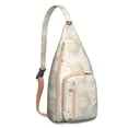 thumbnail image 1 of Spiritual Goth Sling Backpack - Moon Phase & Sun Print Crossbody Bag, Fashionable Aesthetic Design, 1 of 4