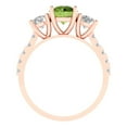 thumbnail image 4 of 1.97 ct Round Cut Natural Peridot 3 Stone 18K Rose Gold Womens Engagement Ring, 4 of 5