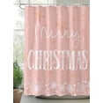 thumbnail image 3 of Merry Christmas, Bathroom Curtain 72 Inch Shower Curtain with Hooks, Blush Pink Gold Winter Snowflake Waterproof Polyester Bath Curtain Washable Bathtub Curtain 72''x 72'', 3 of 6