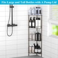 4 Tier Corner Bathroom Shower Caddy Organizer Shelf with Hooks, Space ...