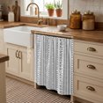 thumbnail image 3 of White Boho Cabinet Curtains 35"W x 35"L, Country Abstract Black Geometric Striped Sink Skirt for Bathroom Vanity Kitchen Self Adhesive, Dust-Proof Privacy Curtain for Shelves Closet Laundry Pantry, 3 of 9