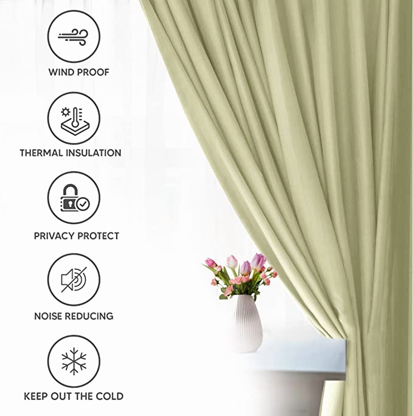 Amay Grommet Blackout Curtain Panel Baby Pink 100 Inch Wide by 84 Inch Long -1Panel