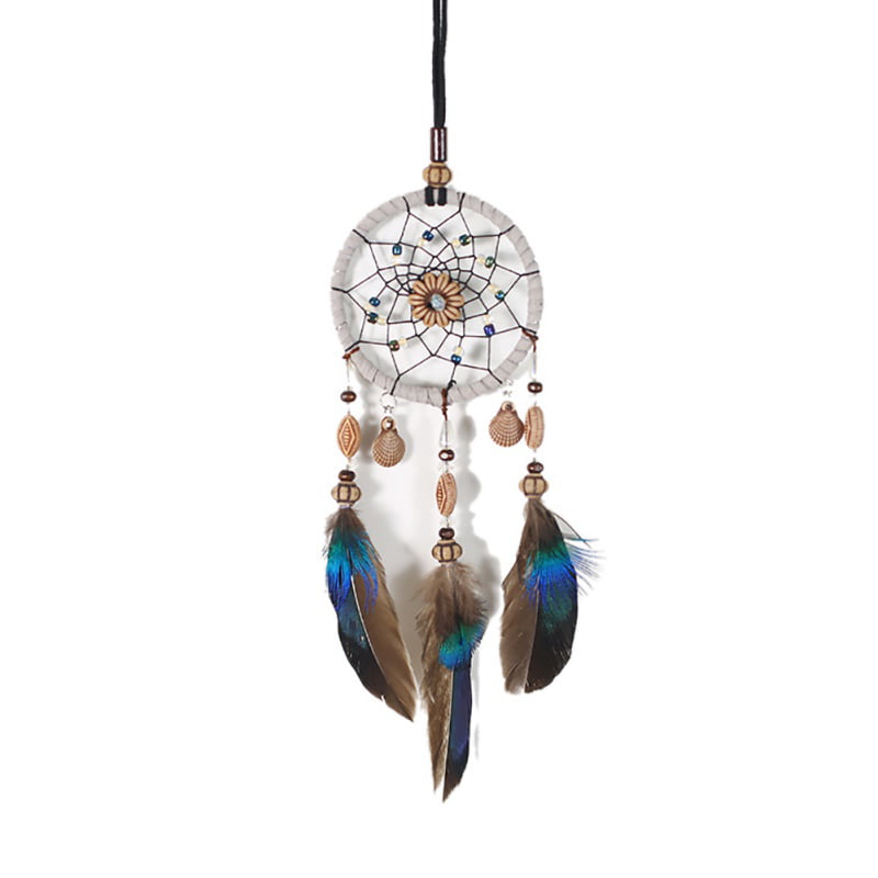 Handmade Silver Dream Catcher w/ Feathers Beads Wall Car Hanging Decor Gift 