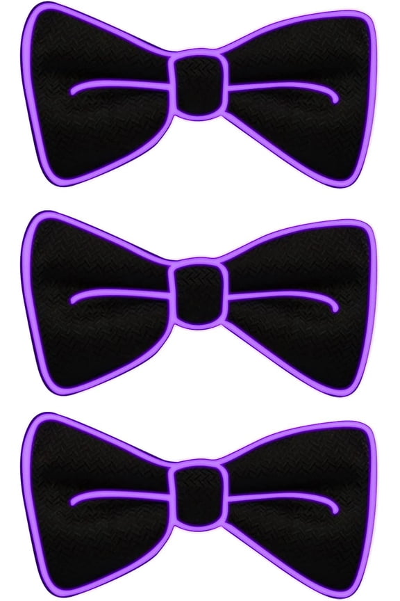 3 Pcs LED Bow Tie Light Up Bow Tie LED Bow Tie Adjustable Light Up Bow Tie, Novelty Bow Tie Party Glowing LED Tie