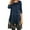 Navy, variant on Utoimkio Women's Floral Print Long Sleeve Midi Dress Casual Loose Crewneck Button Down Long Dresses for Women