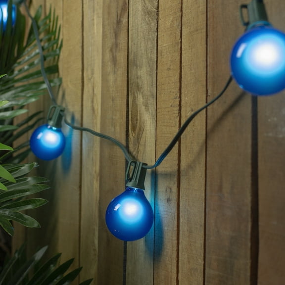 Northlight G50 Globe Satin Finish Christmas String Lights - Blue - 13.75' Green Wire - 15ct