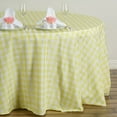 thumbnail image 5 of BalsaCircle 120" Round Gingham Checkered Polyester Tablecloth Yellow, 5 of 7