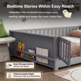 thumbnail image 3 of Miniyam Full Size Kids Floor Bed with Guardrails, Door and Book Storage, Gray, 3 of 7
