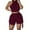 Wine, variant on Zekutng Sets for Women Solid Color Tassels Sleeveless Tank and Short Sports Casual Suit,Sizes S-2XL