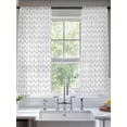 thumbnail image 3 of Boho Gray Semi Sheer Curtains 63 Inch Length 2 Panels Set, White Chevron Stripes Abstract Geometric Sheer Kitchen Curtain Privacy Voile Window Curtain for Living Room Bedroom Rod Pocket Drapes, 3 of 7