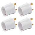 thumbnail image 4 of 4PCS EU to Conversion Plug Grounding 2 Pin to 3 Pin Adapter Converter with Fuse 250V 13A White, 4 of 5