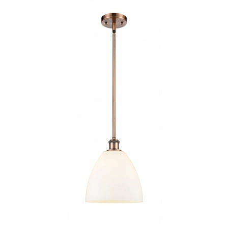 516-1S-AC-GBD-91-Innovations Lighting-Bristol Glass - 1 Light Mini Pendant In Industrial Style-11.25 Inches Tall and 9 Inches Wide-Antique Copper