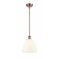 516-1S-AC-GBD-91-Innovations Lighting-Bristol Glass - 1 Light Mini Pendant In Industrial Style-11.25 Inches Tall and 9 Inches Wide-Antique Copper