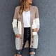 thumbnail image 4 of Cárdigan para mujer, cárdigan informal, abrigo de punto para mujer, suéter de punto, prendas exteriores de otoño invierno con bolsillos y mangas largas, 4 of 5