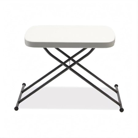 Space-Saving Height-Adjustable Folding Table with Durable White Top and Sturdy Dark Gray Legs - Perfect for Flexible Home Use and Easy Storage