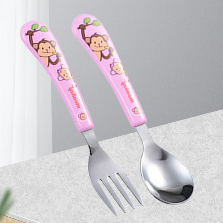 Wholesale Baby Cute Feeding Spoon Stainless Steel Training Fork