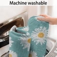thumbnail image 5 of Teal Daisy Flower Golden Centers Pattern Bathroom Rugs Mat,Non Slip Microfiber Bathroom Rug,Rubber Backing,Soft Bathroom Mats for Bathroom Floor,Tub and Shower,17x27in(43x68cm), 5 of 5