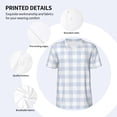 thumbnail image 5 of Rocae Blue Checkboard for Breathable Men's Baseball T-Shirt Fashionable Casual Baseball Jersey, Moisture-wicking Sportswear Small, 5 of 9