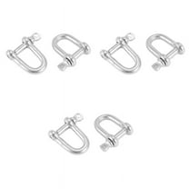 304 Stainless Steel Screw Pin D Style Chain Dee Shackle 4mm for Rigging Pack of 6