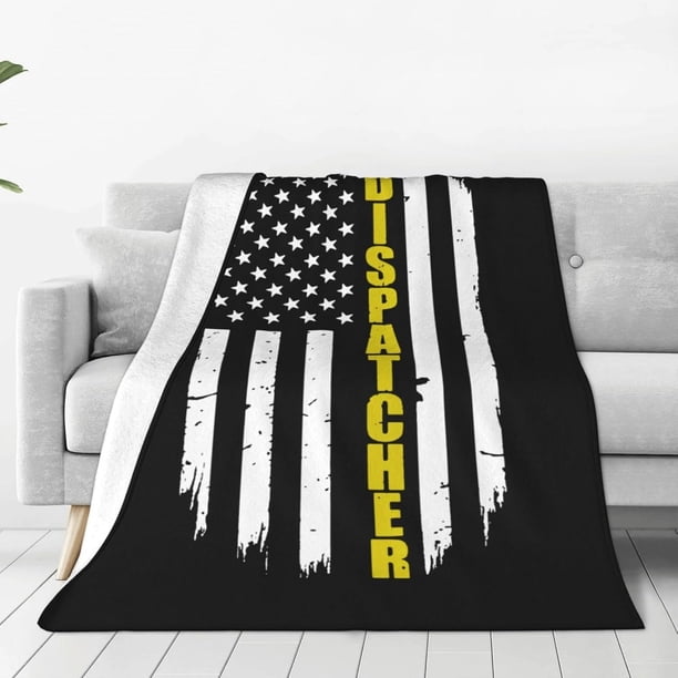 Mantas con la bandera estadounidense del despachador 911, manta de franela suave y duradera, mantas cálidas para decoración de sofá cama