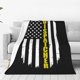 thumbnail image 1 of Mantas con la bandera estadounidense del despachador 911, manta de franela suave y duradera, mantas cálidas para decoración de sofá cama, 1 of 4