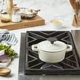 thumbnail image 4 of Smith & Clark 1-Quart Enameled Cast Iron Dutch Oven Round Pot with Lid, White, 4 of 8