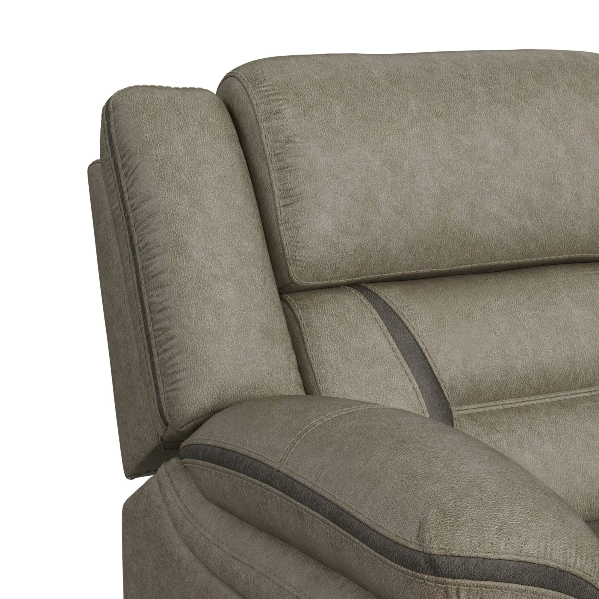 Picket House Furnishings Kaoru Motion Loveseat with Console in Corral Gray