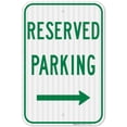thumbnail image 1 of Right Arrow Reserved Parking Green Sign, 12x18 Reflective Aluminum EGP, 1 of 8
