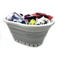 thumbnail image 5 of SAMMART Collapsible Plastic 3 handled Oval Laundry Basket - Foldable Pop Up Storage Container/Organizer - Portable Washing Tub - Space Saving Hamper/Basket, 5 of 6