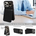 thumbnail image 6 of TECH CIRCLE For iPhone 15 Pro Wallet Case with Card Holder, Thin Slim PU Leather Finger Ring Kickstand Shockproof Protective Magnetic Women Men Phone Cover for Apple iPhone 15 Pro 6.1" 2023,Black, 6 of 8