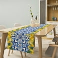 thumbnail image 6 of Blue Lemon Table Runner Italy Burlap Artificial Yellow Lemon Fruit Table Runners Farmhouse Coffee Table Center Decor Seasonal Spring Kitchen Dining Table Decoration for Home Party Decor 13x36 Inch, 6 of 6