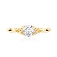 thumbnail image 5 of Rosec Jewels Cubic Zirconia Solitaire Ring Half Carat - Celtic Knot Promise Ring for Valentines Day, 10K Yellow Gold, US 10.00, 5 of 9
